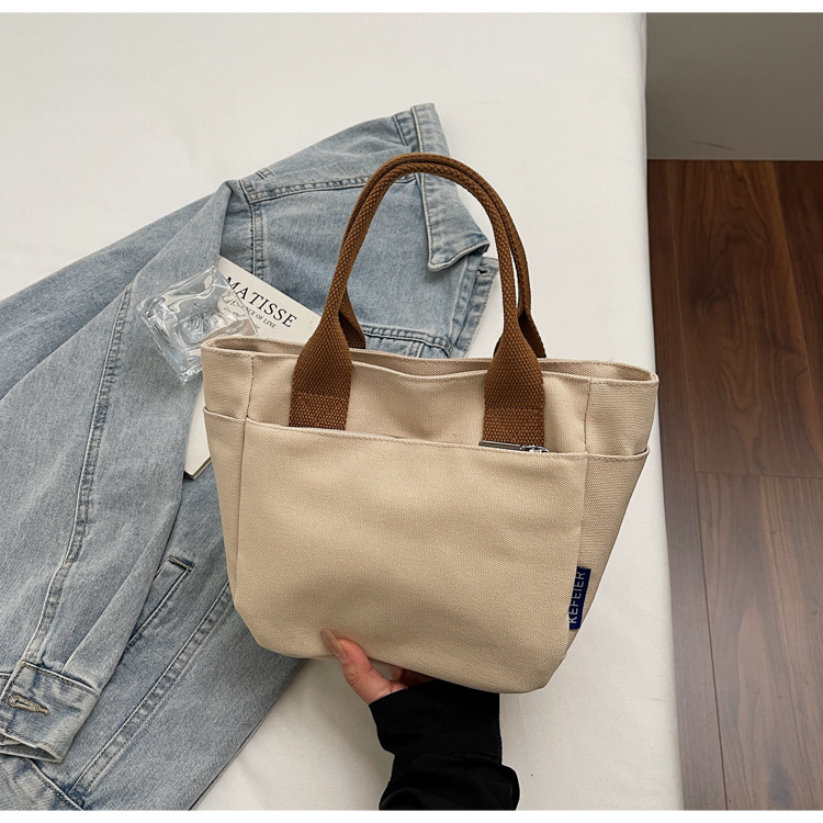Borsa a secchiello in tela casual, borsa a spalla donna a tracolla_voghion.com