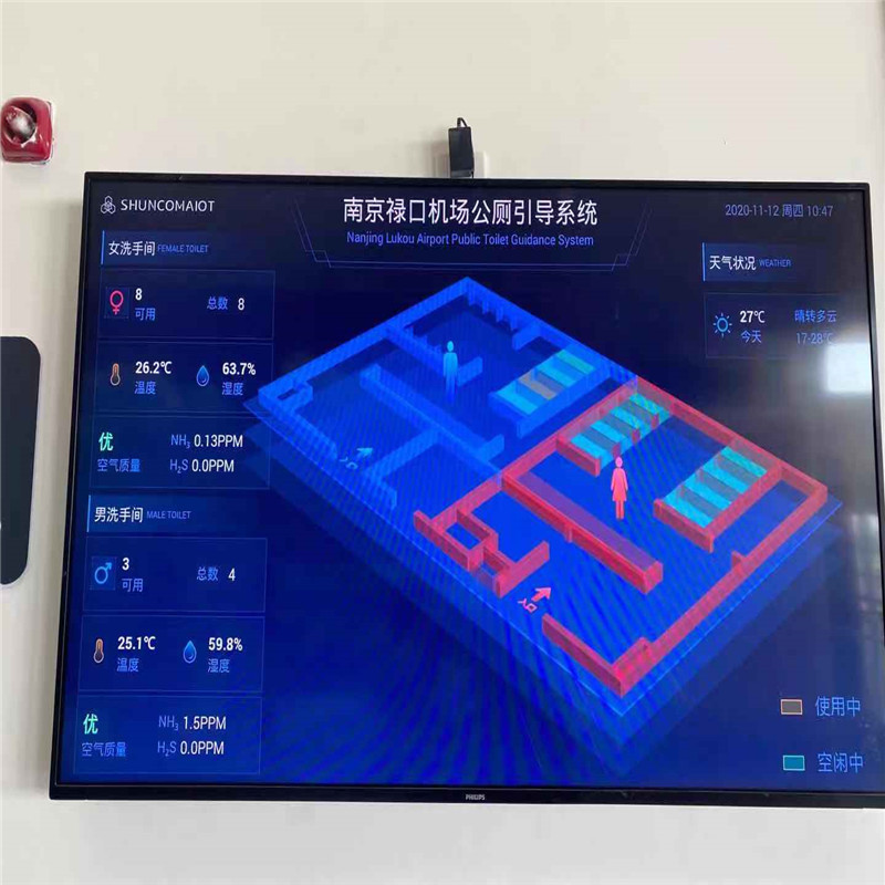 途炜科技智慧公厕有人无人指示灯引导界面 红绿指示灯有人无人