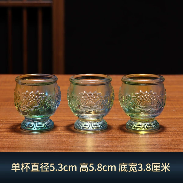 [绿彩色琉璃单杯A款三个]