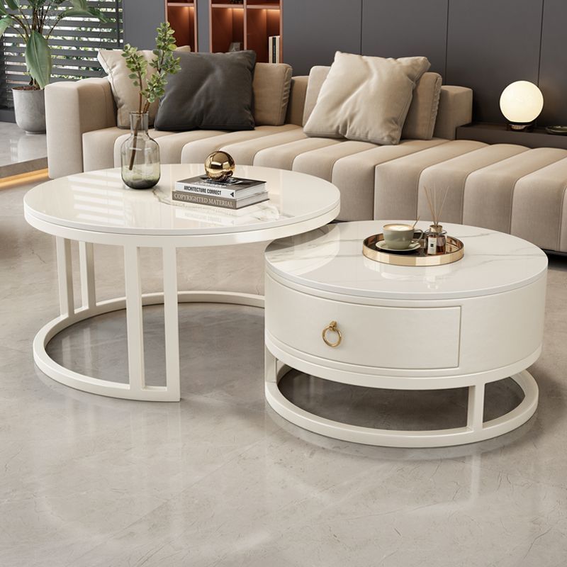 스노우 마운틴 화이트 콤비 커피 테이블 [싱글 펌프스]