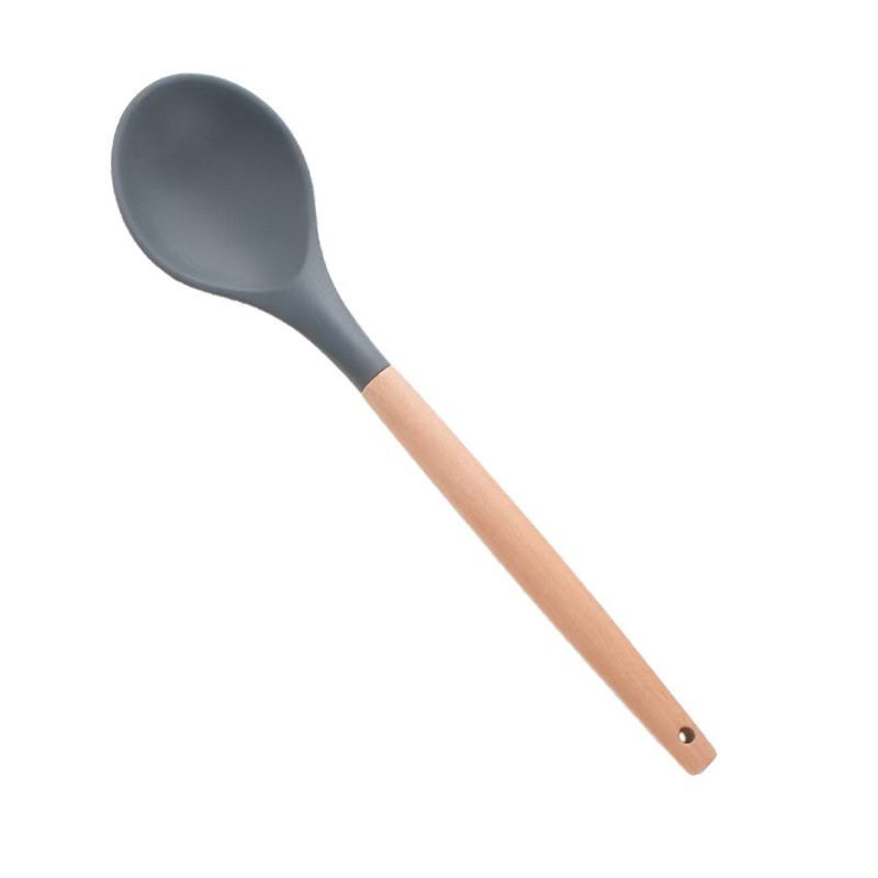 硅胶厨具木柄12件套烹饪铲勺不粘锅专用炒菜烘焙厨具套装|undefined