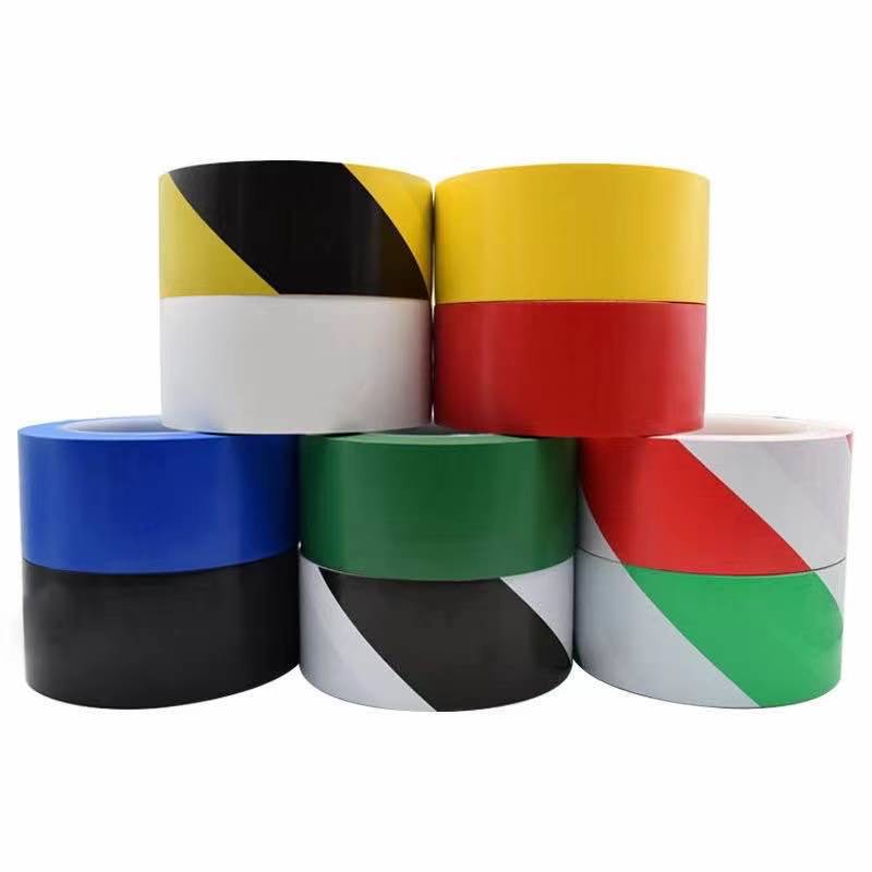 Negro amarillo PVC cinta de advertencia Taller libre de polvo marcado rojo amarillo azul 16m fuego canal cinta de piso caja completa envío gratuito