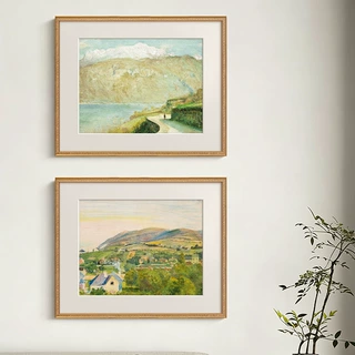 静野无垠 现代法式奶油风客厅轻奢装饰画餐厅玄关卧室复古风景画