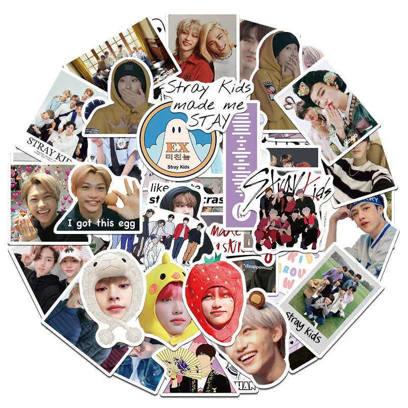 50 корейских мужских коллекций Stray Kids граффити стикеры декоративные для компьютера чемодана водостойкие можно переносить