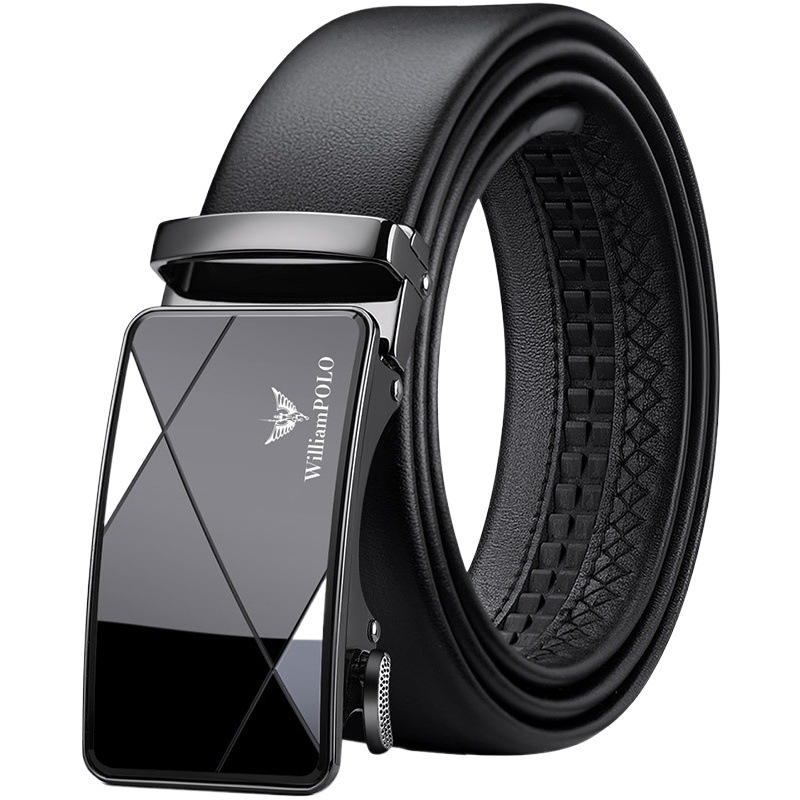 Cinturón de cuero genuino para hombre de alta gama, con hebilla automática de aleación, cinturón de Guangzhou para hombre, venta al por mayor genuina.