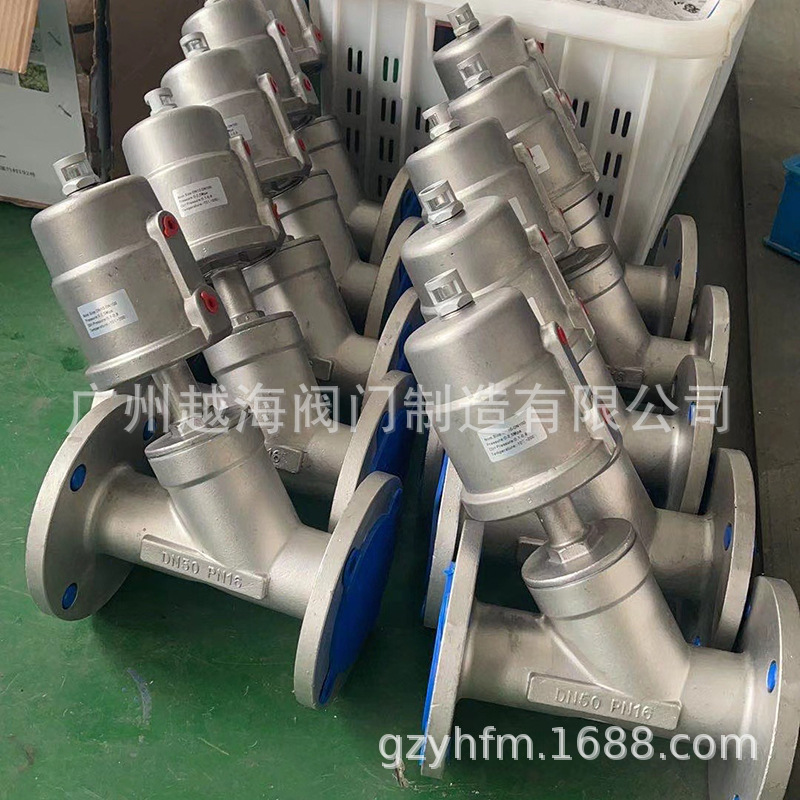 不锈钢高温蒸汽气动角座阀气控内螺纹蒸汽阀DN15 20 25 32 40 50