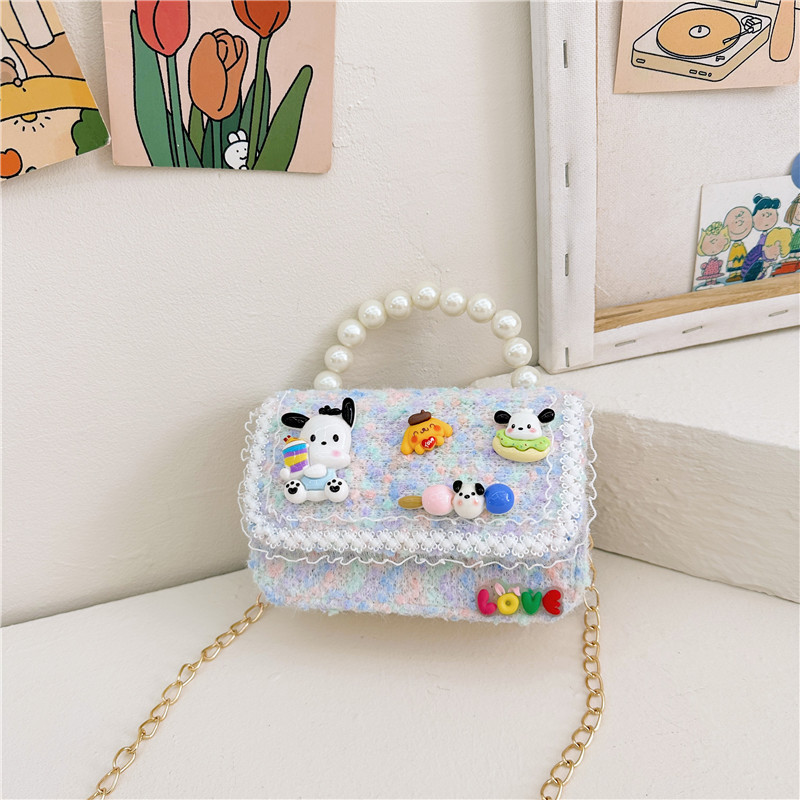 Moda Chanel estilo del todo-fósforo de los niños bolsa de moda de las mujeres de la Tela Escocesa pequeña bolsa cuadrada simple de dibujos animados bebé accesorios bolso bolsa
