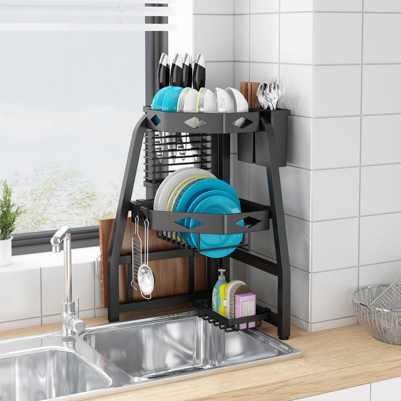 Kitchen sink rack corner drain rack bowl and chopstick storage kitchen countertop cupboard drain household dish rack