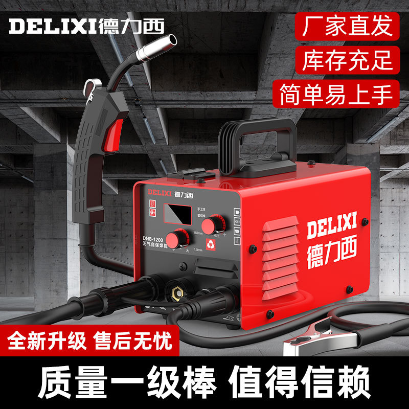 DELIXI soldadora de protección secundaria real 220V soldadora doméstica de alta potencia, placa de alta distribución, tres usos en uno.