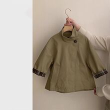春装女童上衣2025新款儿童春秋季休闲复古风衣外套中长款风衣童装