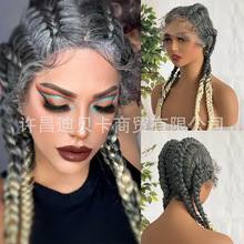 Braid lace wig��Ǳ�ͷ��ŷ�����޺��ӱ�ǰ��˿�ٷ�����һ������