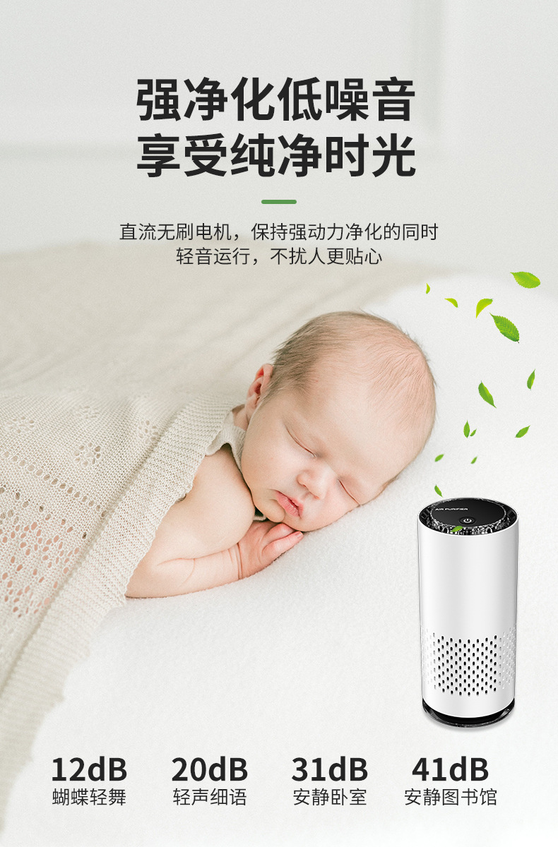 Car Negative Ion Air Purifier Hepa Activated Carbon Filter Formaldehyde Odor Removal Office Desk Oxygen Bar Wholesale