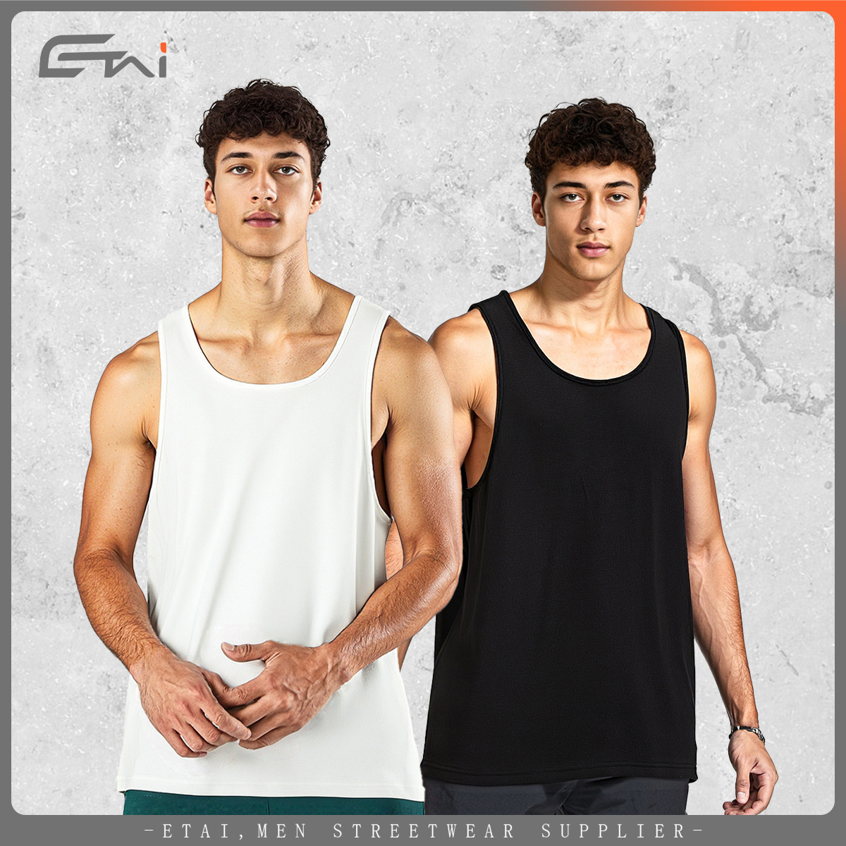 ETAI ropa de hombre de verano ligera y transpirable chaleco de algodón deportivo para hombre suelto fitness casual alta elástica sudor absorción blusa