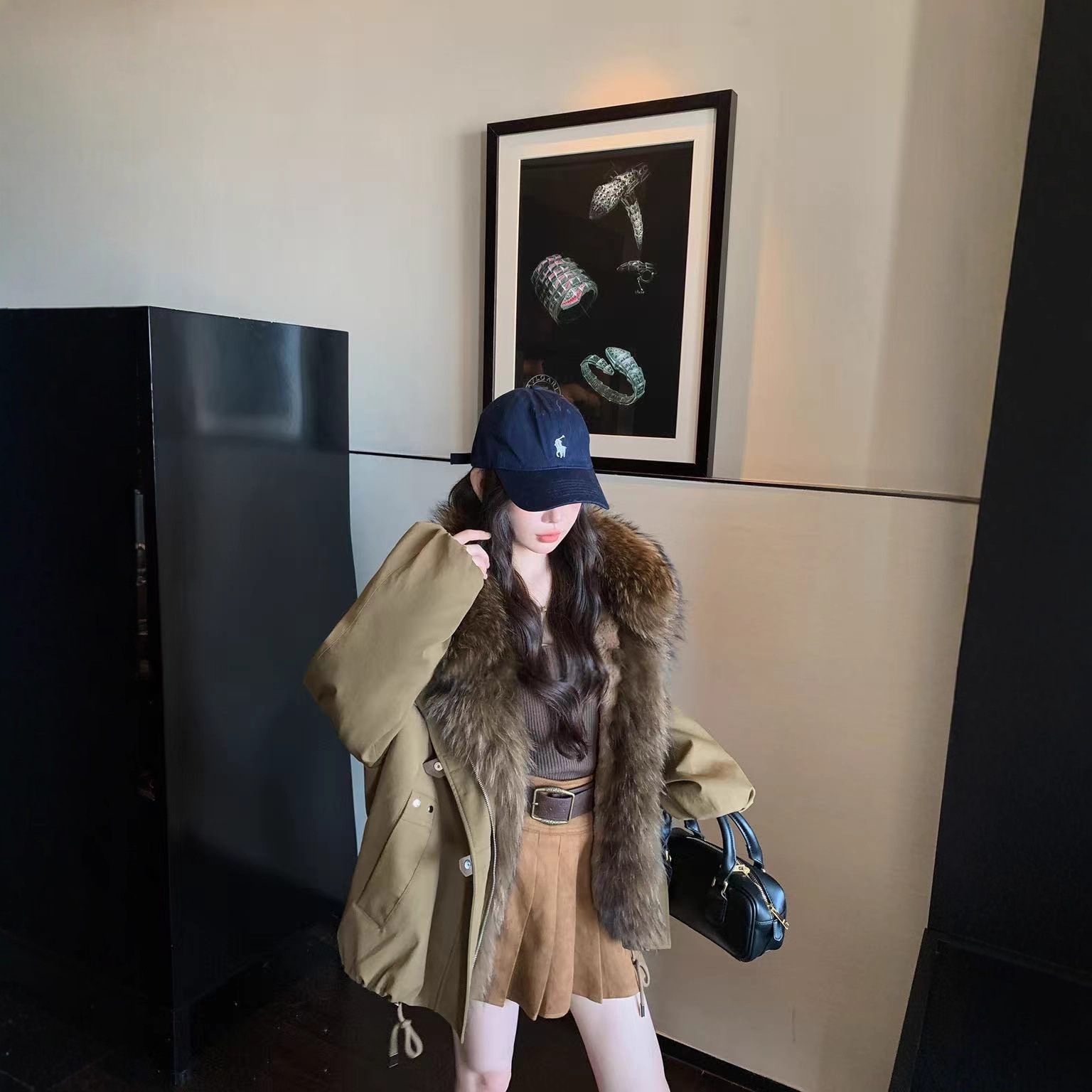 「首尔初雪」狐狸毛皮草派克服女兔毛可拆卸内胆2025冬装新款外套