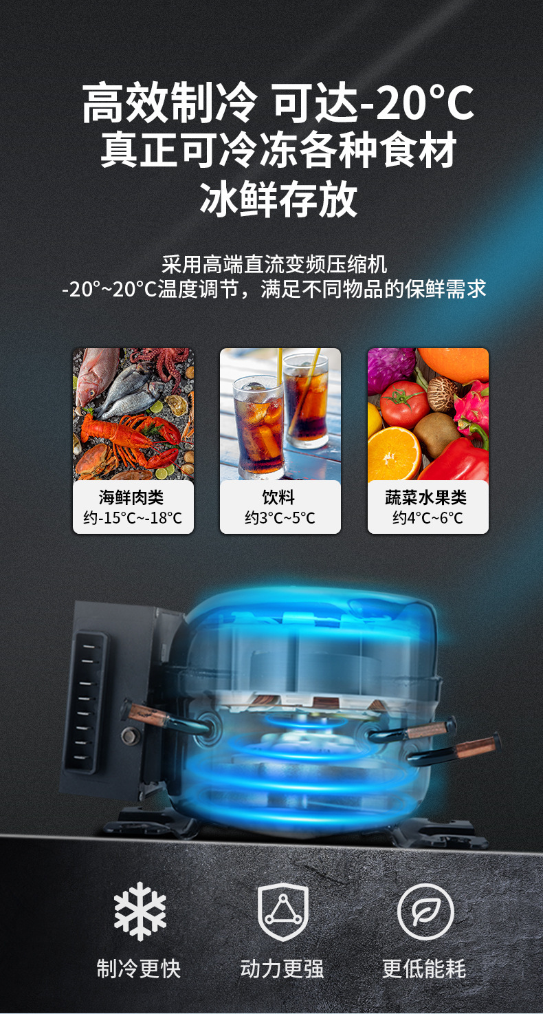Ice Tiger Compressor Car Refrigerator Dual-Use for Car and Home, Freezing and Refrigeration, 12V24V Portable Wh38 Dormitory Mini Refrigerator