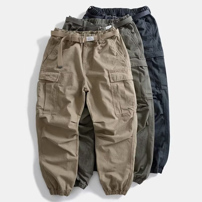 Work Pants Autumn New Style Youthful Trendy Cropped Pants Men's Casual Pants Trendy Loose Fit Fashion Brand
