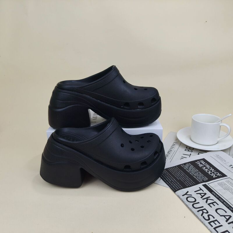 Cross Mermaid Clog Shoes Celebrity Style High Heel Casual Shoes for Petite Women Height-Increasing Closed-Toe Sandals Cross Mermaid Clog Shoes Celebrity Style High Heel Casual Shoes for Petite Women Height-Increasing Closed-Toe Sandals