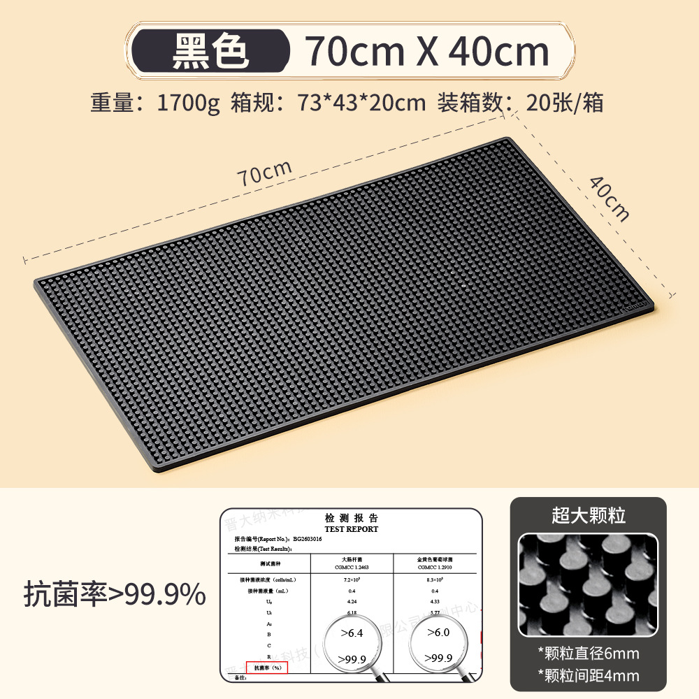 블랙 [70*40cm] 초대형 입자丨항균 소재