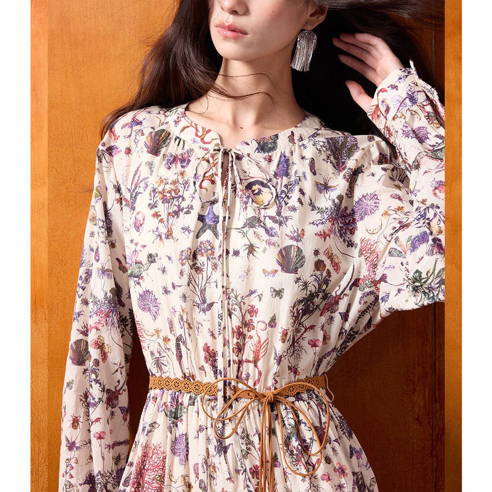 Autumn New Retro 100% Cotton Printing Floral Loose Long Dress Women Long Sleeve | eBay Autumn New Retro 100% Cotton Printing Floral Loose Long Dress Women Long Sleeve | eBay