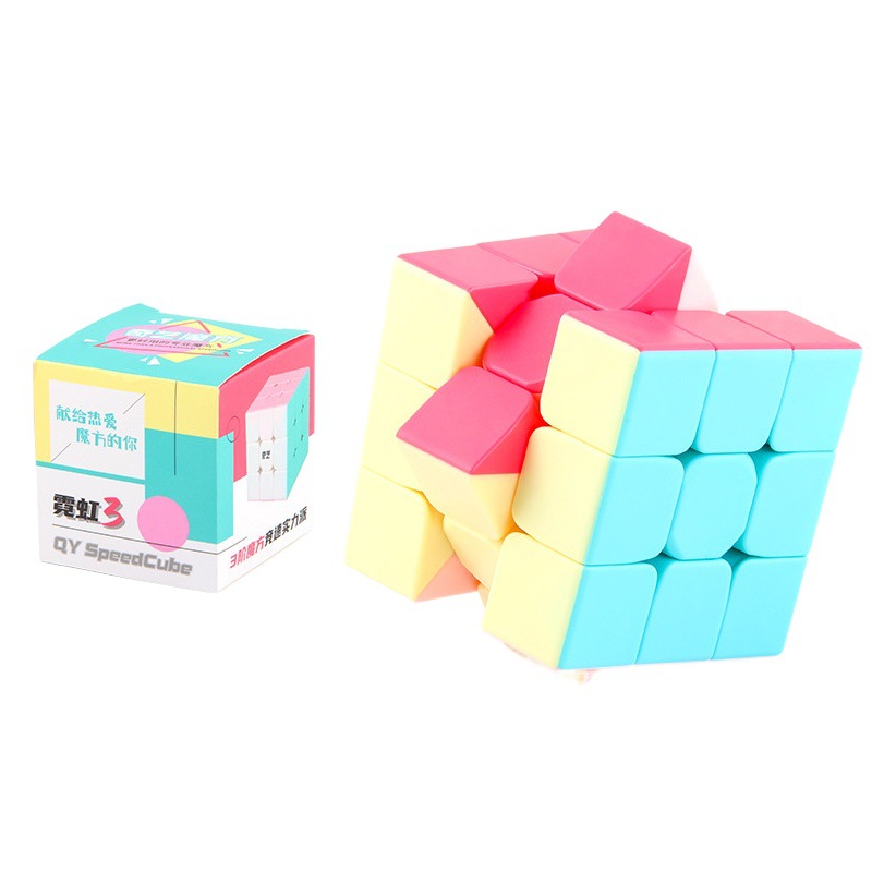 Qiyi Rubik Cube dos tres cuatro cinco orden Rubik Cube de neón macaron color pirámide Rubik Cube Caja de color Ciencia y Educación Juguetes Educativos