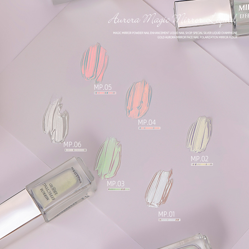 Manicura nuevo líquido espejo mágico polvo luz de la luna polvo Aurora polvo espejo harina duradera no volador polvo decoración de uñas al por mayor