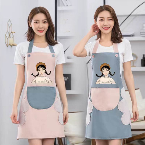 Home Apron Kitchen Waterproof Oilproof Cute Japanese Style Women's Fashion Korean Version Skirt Work Men's Cover-Up Adult Printed