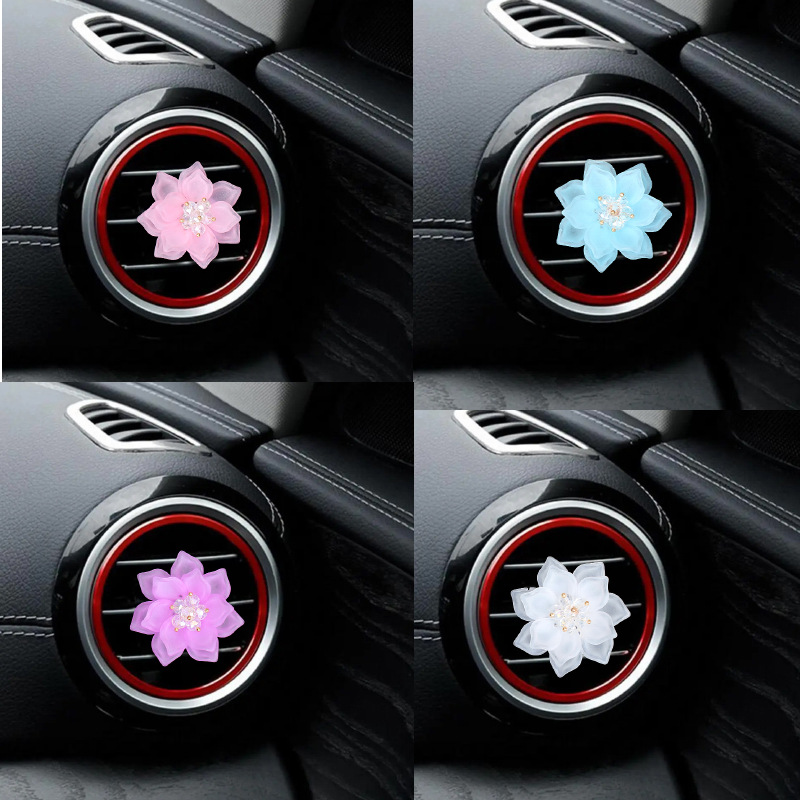 Salida de aire acondicionado de aromaterapia de coche, flor de loto creativa, decoración de fragancias de coche, celebridad de Internet, perfume de coche, decoración de mujer