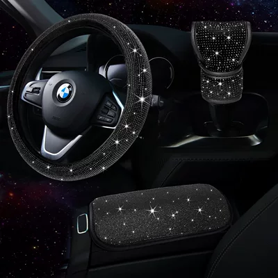 Steering wheel cover Wheel Cover for Women, Universal - black-38cm