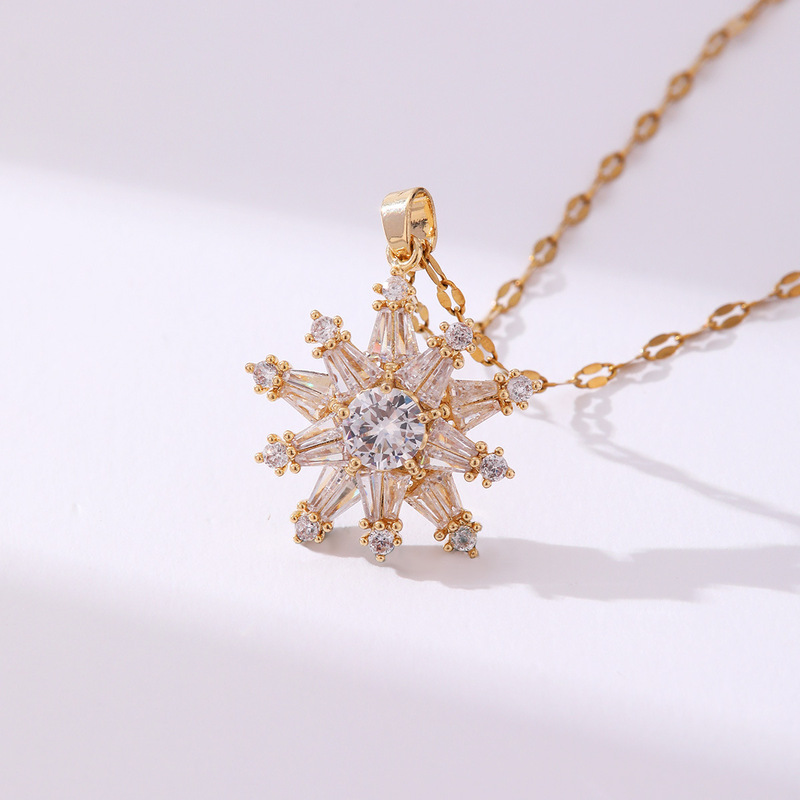 欧米風真珠クリスマスネックレスチタン鋼は色を落とさない鎖骨鎖デザインファッション大衆クリスマスネックレス卸売り|undefined