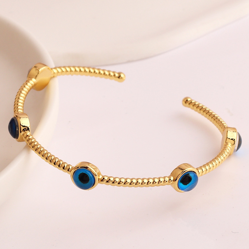 Fashion Devilu0027S Eye Copper Gold Plated Bangle