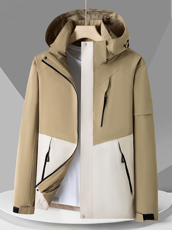 Chaqueta de montaña para hombre, desmontable, tres en uno, cortavientos e impermeable, de corte holgado, para otoño e invierno, para protegerse del frío.