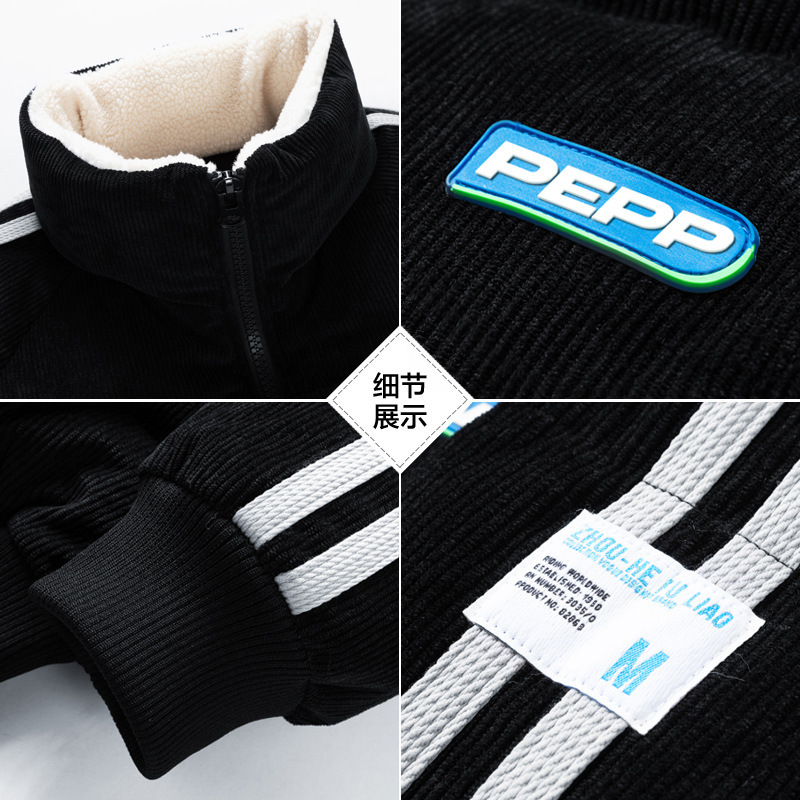Men's winter trend warm short corduroy down jacket