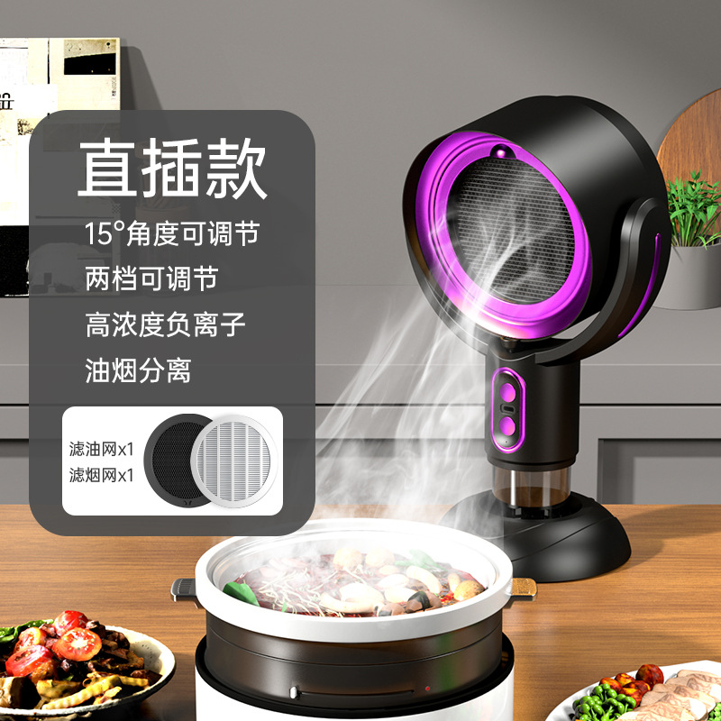 검정색과 보라색 오일 연기 공기 정화 투인원(플러그인 모델)