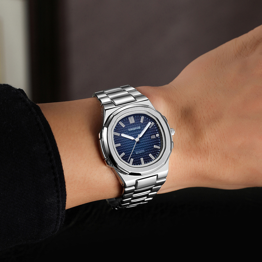 Herrenuhr Parrot Quartz Spiral Simple Calendar Net Red Luminous Steel Belt Watch Herrenmode Business_voghion.com