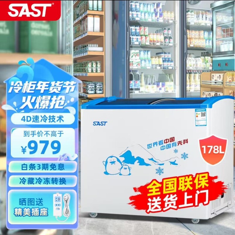 Sast Ice Cream Cabinet Refrigerated Freezer Display Cabinet Commercial Freezer Glass Door Arc Cabinet Ice Cream Freezer Energy Saving