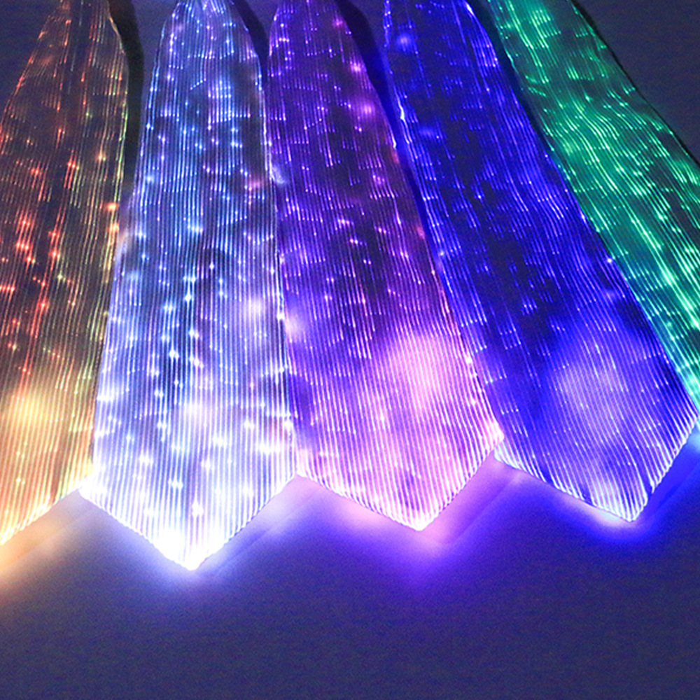 Corbata luminosa LED transfronteriza explosión de moda cool corbata multicolor Halloween espectáculo de baile corbata personalizada para hombres