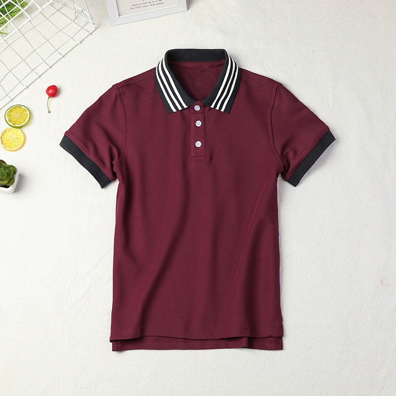 Детская футболка, голубой и белый polo, летняя форма для учащихся, с коротким рукавом