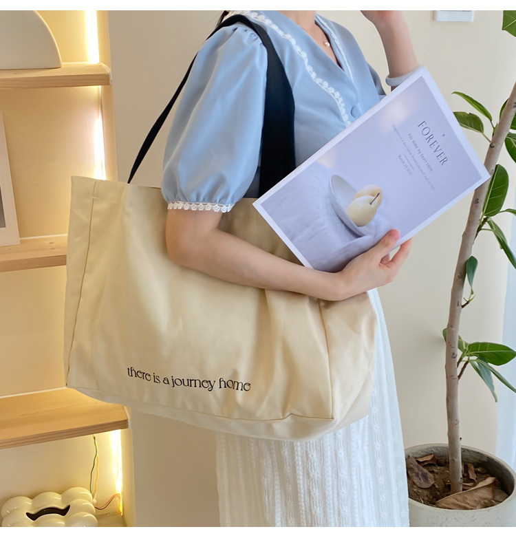 Große Damen Tragetasche Aus Canvas Schultertasche Lässig_voghion.com