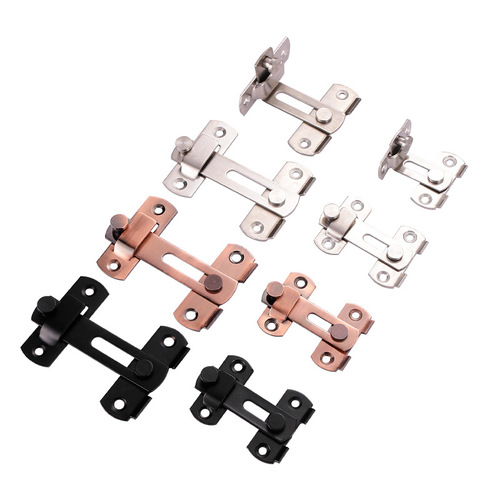 Stainless steel door buckle 90 degree right angle sliding door buckle latch pet cage safety door latch anti-theft safety lock