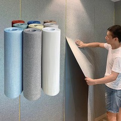 廠家直銷自粘亞麻牆布北歐風全屋防撞牆貼客廳電視背景牆壁布批發