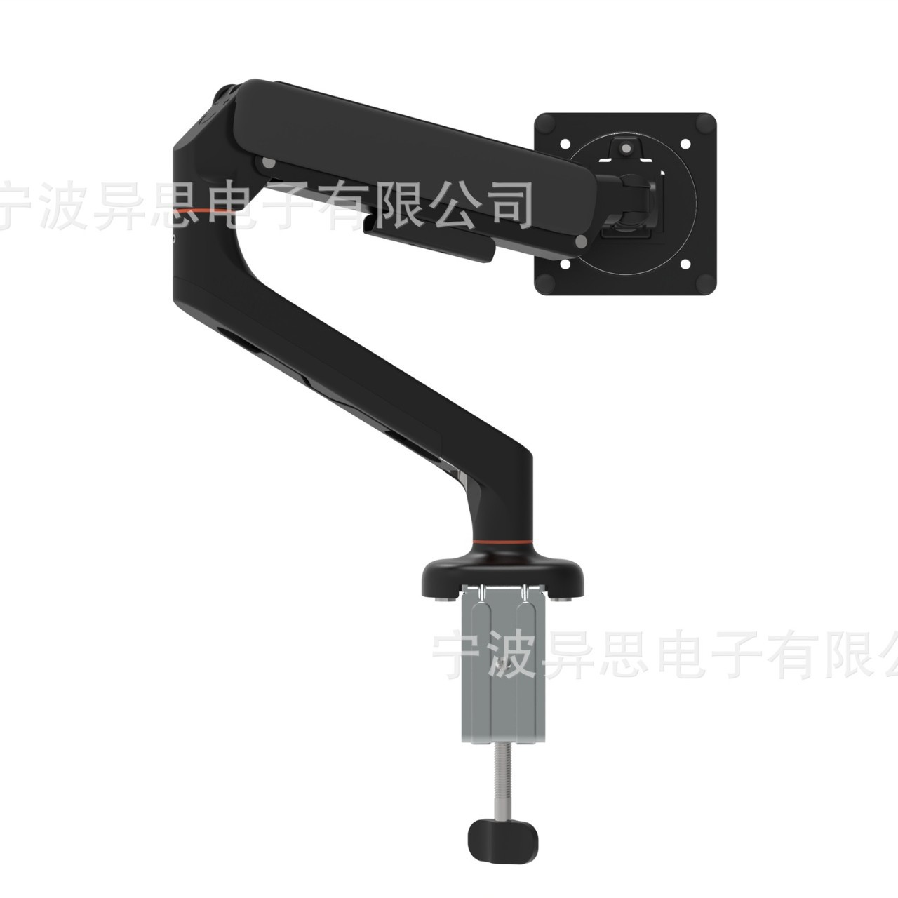 Pneumatic Arm Single-Arm Monitor Stand 10-32inch Mechanical Arm Adjustable Viewing Distance Angle Perforated Clamp Adjustable Rotation
