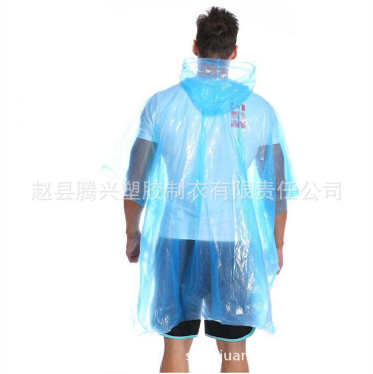 (2개) 제조업체는 고객 로고를 인쇄할 수 있는 LDPE 일회용 파란색 PE 판초를 공급합니다.