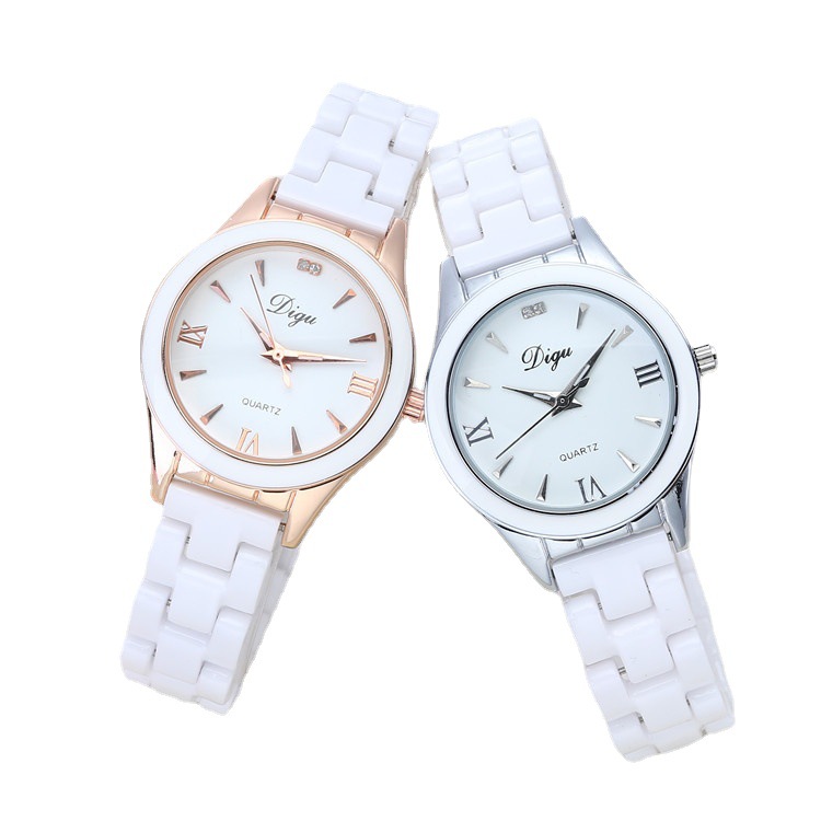 休闲爆款新款韩版品牌女士夜光石英表陶瓷女表防水学生手表 批发