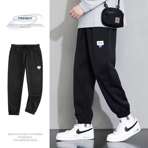 Men's spring and autumn style sports tying feet autumn and winter men's pants summer trendy brand 2025 new casual pants men's style