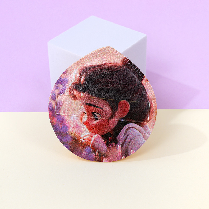 Puff de algodón de azúcar personalizado de fábrica gran impresión de personajes de dibujos animados poliuretano maquillaje esponja cojín de aire seco y húmedo