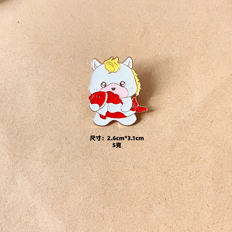 Año del Caballo broche de mujer adorable insignia japonesa de Año Nuevo dibujos animados pin decoración creativa cierre pin accesorios mochila
