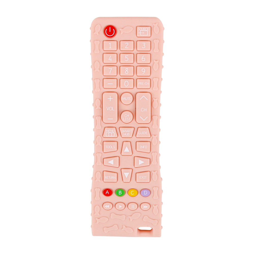First generation remote control teether color printed pink