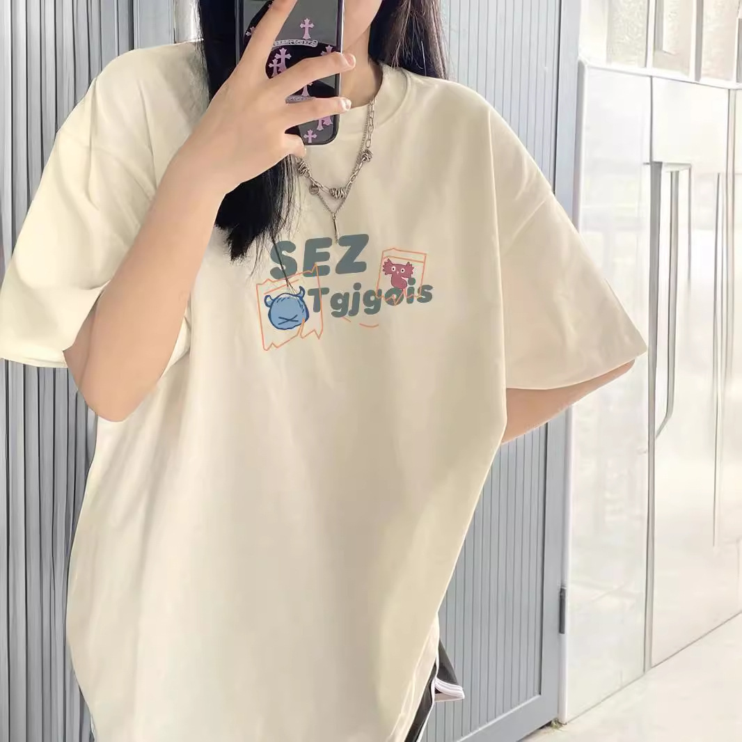 ルーズ半袖 Tシャツレディース半袖 2025 夏新作大型バージョンオーバーサイズデザインニッチトップイントレンド