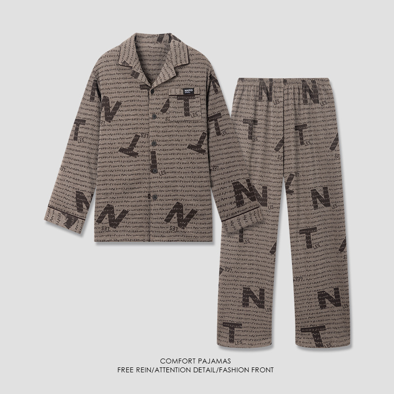 [Cashmere Heat Locking] Autumn and Winter Men's Pajamas Wool Mulberry Silk Fleece-Lined Thermal German Velvet Heating Large Size Set