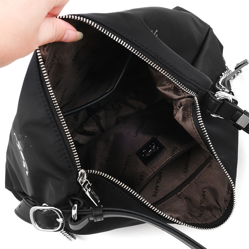 Bolso de impresión de superficie suave casual para mujer de tela de nailon Bolso de axila con cremallera de estilo europeo y americano de alta gama LP7236 #